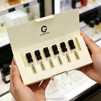 Coffret d'exploration de parfums personnalisé de 6 pièces avec texture en relief, échantillons de test de 1 ml et 2 ml, boîte miniature avec insert