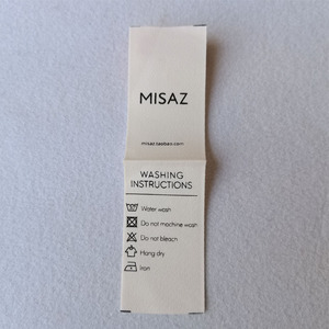 2023 etiqueta impresa de algodón con logotipo de marca de alta calidad personalizada barata ecológica etiqueta de cuidado de lavado de manchas <span class=keywords><strong>para</strong></span> <span class=keywords><strong>ropa</strong></span> - Product Image 2