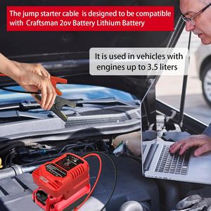 Démarreur de voiture d'urgence, adaptateur de démarrage pour batterie lithium-ion Craftsman 20V V20, booster de démarrage de voiture alimenté - Product Image 5