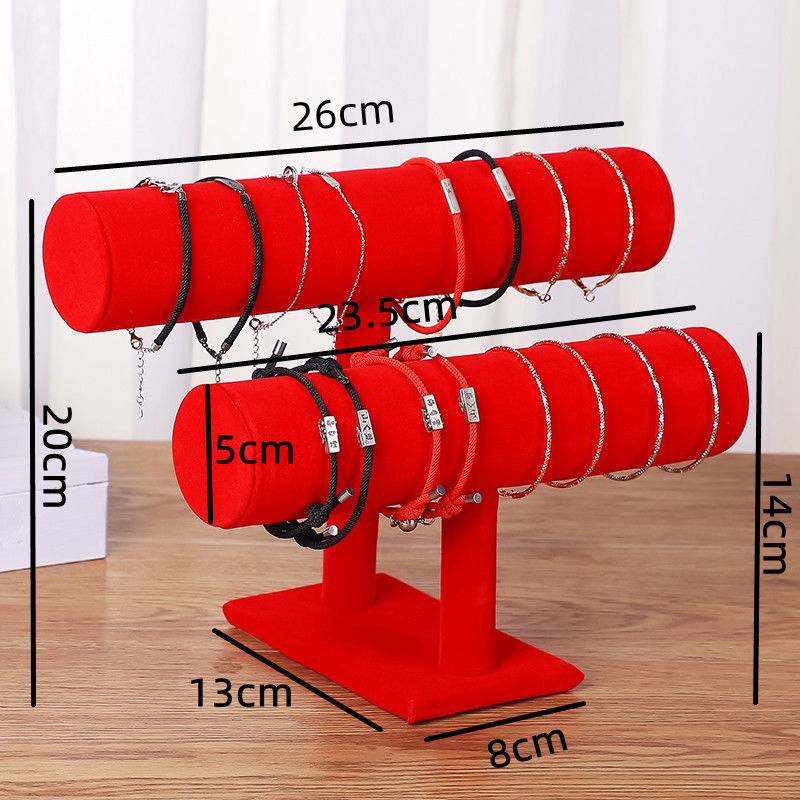 Large red double-row bracelet display stand