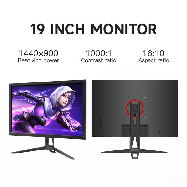 19 Inch LED Monitor 1440*900 75Hz Computer Screen 16:10 VGA HD Interface Office Gaming LCD Display for Business Wholesale