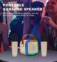 Speaker Karaoke Mini Portabel Nirkabel K12 Terlaris dari Pabrik dengan Mikrofon untuk Rumah