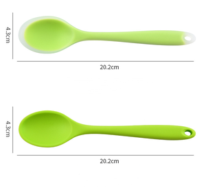 Cuchara de silicona de una pieza de 20,2 CM, utensilio de cocina resistente al calor, cuchara pequeña de silicona, cuchara para Mezclar alimentos - Product Image 3