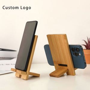 Polished Wooden Phone Stand - Bamboo Decorative <b>Holder</b> for Office - Product Image 2