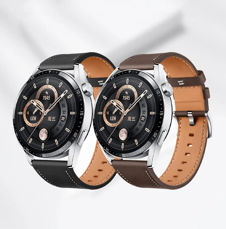 Genuine Leather 22mm Watch Band For Huawei Watch 3 Pro Universal Smart Strap For Huawei For Samsung Bracelet Wristband Man Women