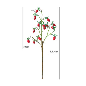 Ruilisi Artificial Persimmon Fruit Branch Red Yellow <b>Silk</b> <b>Flower</b> Home Wedding Decoration 3-Headed Model Hi-028-27-Bk - Product Image 4