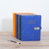 Cahiers Wire-O en cuir PU fermeture magnétique, porte-stylo et finition feuille d'or