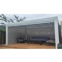 Pergola motorisée moderne de luxe en aluminium à lames orientables 6x6 3x3 3x4, résistance au vent 180-220 km/h, imperméable, auvent de jardin rétractable