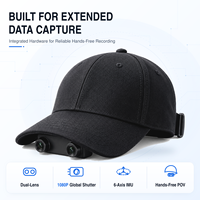 Caméra de sécurité intelligente étanche IP67 1080P à double objectif, enregistreur vidéo monté sur casque pour chantier de construction