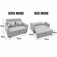 Canapé-lit compact pliable en tissu et acier, style nordique minimaliste, écologique et durable, idéal pour petit appartement, prix usine