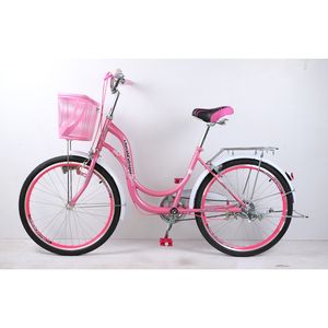 Vélo de ville à <span class=keywords><strong>bas</strong></span> prix rose fille <span class=keywords><strong>femme</strong></span> Mini <span class=keywords><strong>cadre</strong></span> en acier sûr avec panier aller au travail 24 pouces dame vélo - Product Image 1