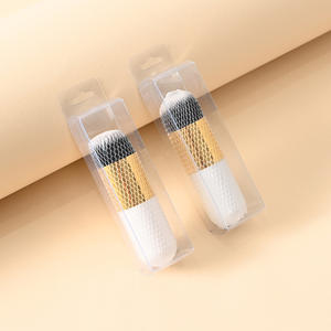 ชุดแปรงแต่งหน้าสองทางแ<span class=keywords><strong>บ</strong></span><span class=keywords><strong>บ</strong></span>กำหนดเองแห้ง & เปียกในสีชมพูสีขาวสีดำเป็นมิตรต่อผิวฉลากส่วนตัว - Product Image 2