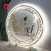 Miroir en acrylique personnalisé Kexian Enseigne avec logo enseigne murale d'intérieur Enseigne avec logo rétro-éclairé par LED Lettre commerciale pour salon de manucure