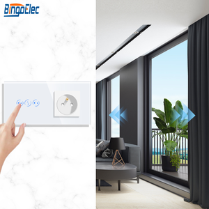 Interruttore WiFi Tuya Smart Touch per Tende, Presa a Muro Tipo <span class=keywords><strong>E</strong></span> Francese, Controllo Tapparelle per Ristrutturazioni Smart Home, Spedizione Rapida - Product Image 1