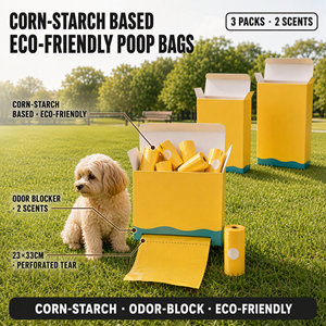Bolsas para Desechos de Perro LOVEPET, Biodegradables y Ecológicas, a Base de Almidón de Maíz, con Control de Olores, Estilo Boca Plana, Lavanda - Product Image 1