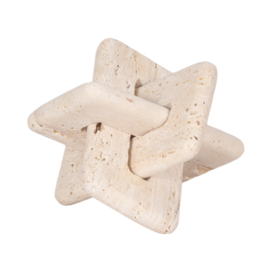Scultura ad incastro in travertino, decorazione moderna per la casa, accessorio per soggiorno, ufficio, mensola, tavolino da caffè, quadrato. - Product Image 1