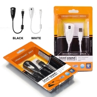 Precio al por mayor CordTronic CDT-SC25488 Tarjeta de sonido externa USB 2.0 de 3,5 mm, adaptador de audio de 2 canales virtuales para grabación de pista