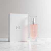 Flacon de parfum rectangulaire en verre rechargeable 30ml 50ml 100ml avec pompe pulvérisatrice en aluminium et bouchon couronne, personnalisable par sérigraphie