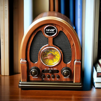 ELETREE Enceinte sans fil de style vintage pour la maison, radio AM FM SW à ondes courtes rechargeable avec son stéréo
