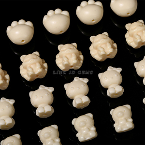 <span class=keywords><strong>JD</strong></span> Vente en gros Fait à la main Sculpté Naturel Naturel Phytelephas Macrocarpa Ivoire Noix Animal Forme Charme Perles D'espacement Pour La Fabrication de Bijoux - Product Image 4