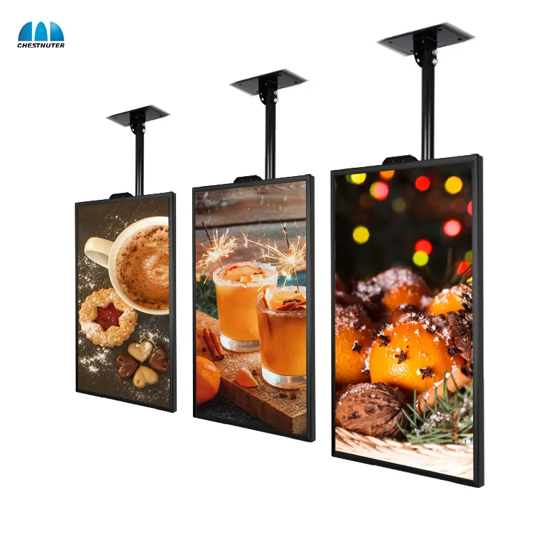 Fabriek Plafond Hangen Hangende Lcd-Display 55 65 Inch 3000nit Hoge Helderheid Monitoren Tegenover Raam Lcd-Scherm