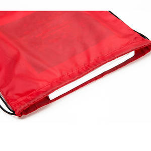 Mochila con cordón y logotipo personalizado, morral de poliéster, impermeable, promocional - Product Image 4