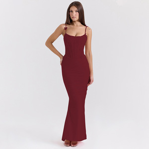 Elegante Vestido Largo Plisado sin Espalda para Mujer, sin Mangas, Cintura Natural, Vestido de Noche Transpirable, Estilo Primavera-Verano - Product Image 3