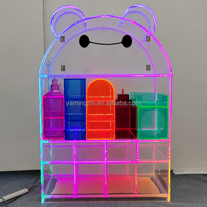 Estante de exhibición de acrílico brillante con luz <span class=keywords><strong>Led</strong></span> multifunción con diseño de arte personalizado, decoración de interiores, soporte de publicidad Acrílico - Product Image 3