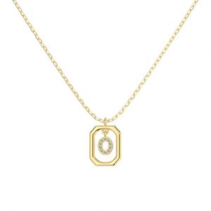 Dylam Rhodium 14K Gold Plated Dainty CZ Alphabet 26 A-Z Letter <b>Necklace</b>, Personalized Name <b>Initial</b> <b>Necklace</b> for Women Female - Product Image 6