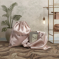 Sacs cadeaux personnalisés de luxe en satin et velours écologiques, imprimés en sérigraphie, avec cordon de serrage, recyclables, pour le rangement de bracelets en voyage