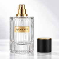 Flacons de parfum vides classiques en verre rayé en forme de cylindre de 30 ml et 50 ml pour emballages de parfums