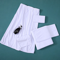 Ensemble de serviettes de toilette brodées personnalisées pour salon de beauté, jupe de bain de couleur unie et serviette de lit pour lit de massage à usage domestique