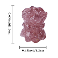 Vente en gros vrac de pierres précieuses cristal fraise quartz fleur bracelet à breloques design charmes sculpture pour bracelet fabrication de bijoux DIY