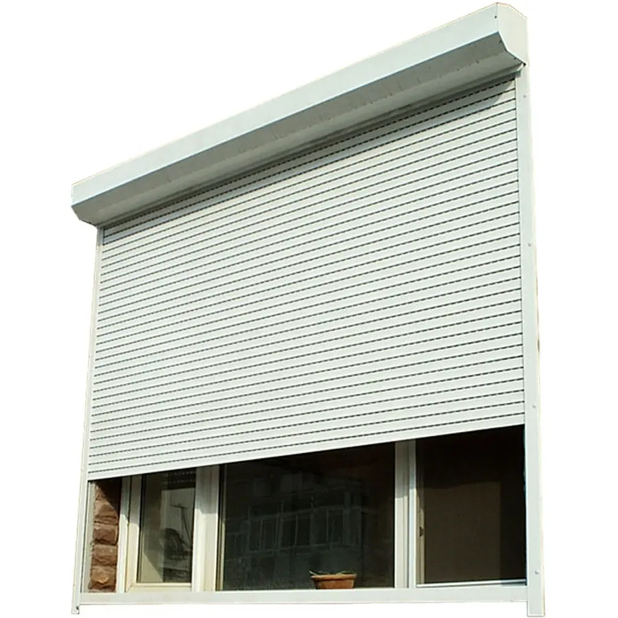 Listón de aluminio barato para columpio enrollable hacia arriba y hacia abajo persianas enrollables de aluminio resistentes al viento para puerta de garaje residencial