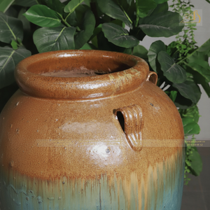 Superbe pot en céramique émaillée jaune Jade Ombre GL087H110-YJO accent élégant pour la plantation à la maison et la décoration de jardin - Product Image 1