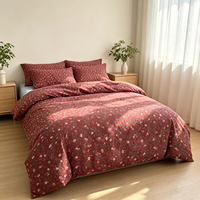 Ensemble de literie personnalisé 4 pièces toutes saisons, housse de couette respirante, taie d'oreiller, ensemble de couette imprimé uni très doux, OEM ODM