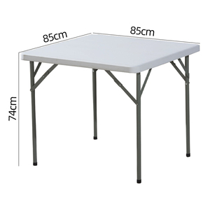 Tavolo pieghevole moderno 3ft quadrato 85x85x74mm per giardino esterno ristorante duro di plastica bianca per risparmio di spazio Bar altezza - Product Image 3