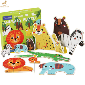 Grand Puzzle Six-en-un pour enfants de 3 à 6 ans, animaux marins de la forêt - Product Image 3