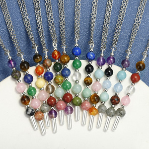 Collar de Piedras Naturales con Constelaciones del Zodiaco, Cadena de Acero Inoxidable, Colgante de Sodalita y <span class=keywords><strong>Amatista</strong></span> - Product Image 3