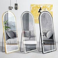 Miroir de salle de bain LED intelligent à 3 couleurs, miroir de salon de coiffure pleine longueur, miroir sur pied pleine taille pour dressing, vente en gros