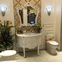 Antique européen américain classique haut de gamme blanc multi-tiroirs Durable vanité de salle de bain pour salles de bains hôtels vestiaires