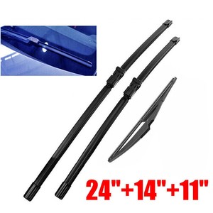 Escobillas Limpiaparabrisas para Fiat, 24+14+11 Pulgadas, Sin Estructura, de Goma Sintética, para Parabrisas Delantero y Trasero - Product Image 3
