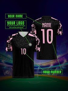 Atasan set sepak bola kerah V; Layanan OEM; Logo nama kustomisasi yang dipersonalisasi; Cepat kering bersirkulasi musim gugur musim panas - Product Image 6