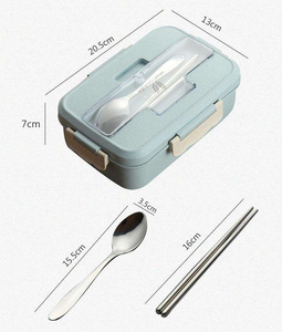 Lunch Box Stainless Steel Dinnerware Food Storage <b>Plastic</b> <b>Container</b> Children Kids School Office Portable Bento Box Lunch Bag - Product Image 3