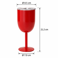 Gobelet de voyage portable personnalisé en acier inoxydable 304 de 10 oz, isolé, avec couvercle coulissant transparent, anti-éclaboussures et base stable, pour vin rouge