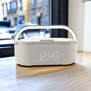 Gadgets Tecnológicos em Alta 6 em 1 Reprodutor de Música 5w Carregador Sem Fio Rápido Despertador Lâmpada Noturna RGB Alto-falante Sem Fio - Product Image 4