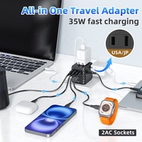Worldplug PD35W GaN Chargeur rapide Adaptateur de voyage international universel pour appareil photo Ordinateur portable Appareils USB