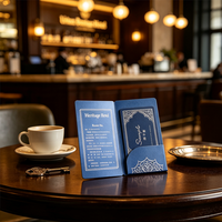 Porte-cartes d'hôtel personnalisé à double pli, vert foncé vintage, avec dorure à chaud, en papier de luxe