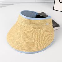 Sombrero de visera de paja para mujer, ala ancha, plegable, verano, protección UV, gorra de playa, sombreros plegables