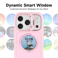 Étui de téléphone personnalisé DIY avec écran E Ink circulaire intelligent, badge numérique programmable, coque de protection pour téléphone